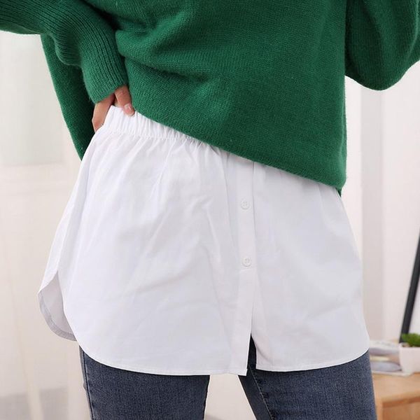 

women decorative skirt solid color a-line false hem button layered waist apron x7ya drop shipping good quality, Black