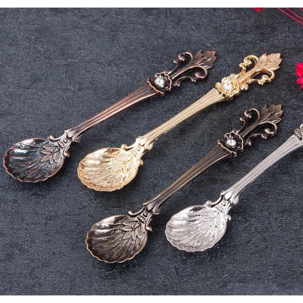 

1pc kitchen retro luxury coffee spoon sugar tea dessert cutlery alloy spoon kitchen tab jllnom yummy_shop