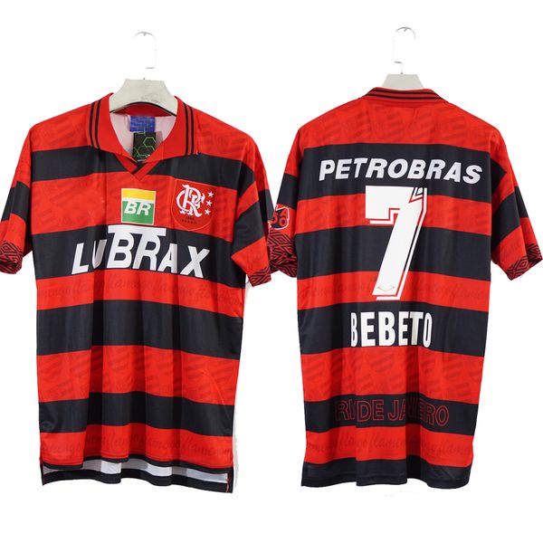 

flamengo 1995 home away bebeto romario moreira vintage soccer shirts, Black;yellow