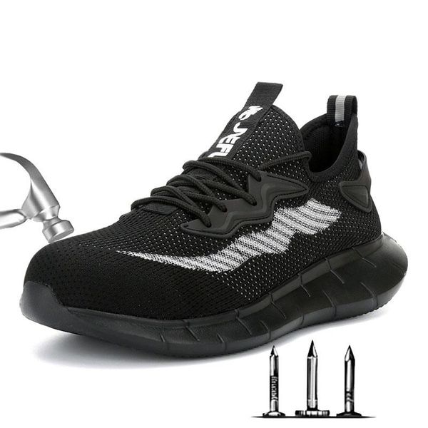 

labor insurance shoes men's summer new products lightweight breathable anti-smashing anti-piercing safety shoes, Black
