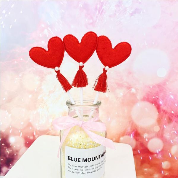

other festive & party supplies 3pcs wedding er cake decorating dessert birthday decoration cupcake ers pearl tassel red loving heart