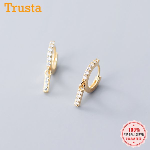

genuine fashion 925 sterling silver charm stick hoop ear cuff clip on earring for women piercing earing jewelry, Golden;silver