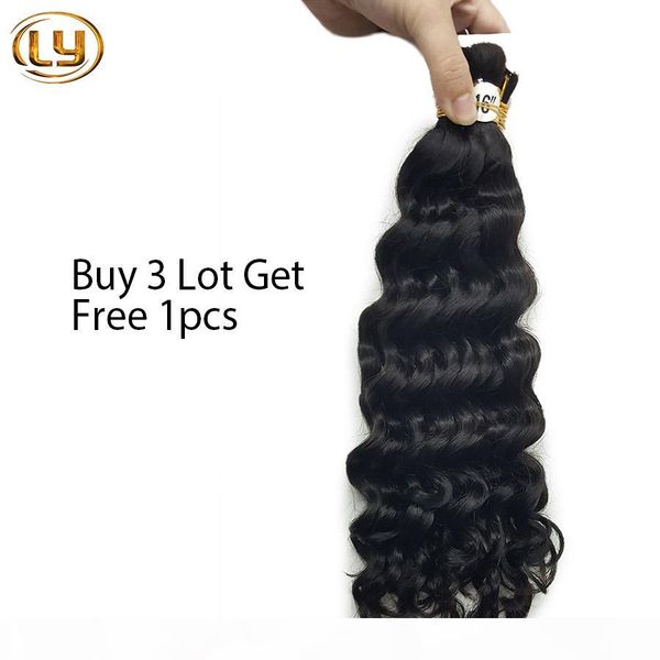 

ly micro mini braiding bulk hair deep wave human braiding hair bulk no weft raw bundles braiding hair, Black