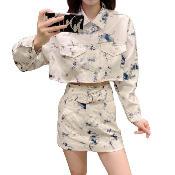 

wholesale 2020 xs autumn tie-dye denim moto jacket sherpa women