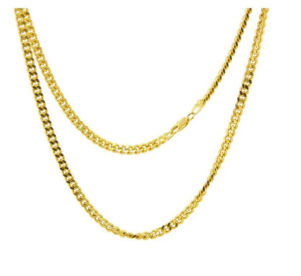 

2021 hip hop bling gold filled stainless steel cuban link chain 3mm 5mm wide mens cool long chain necklace, Silver