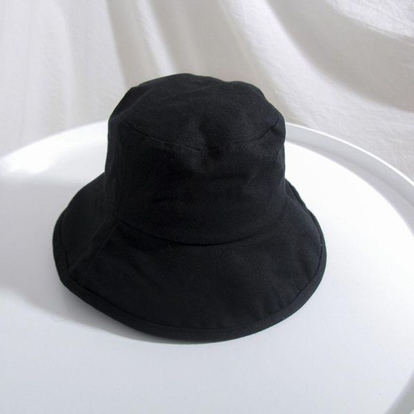 

японский fresh style женщины девушки bucket hat solid color солнцезащитное wide брим student summer packable fisherman cap 6 цветов, Blue;gray