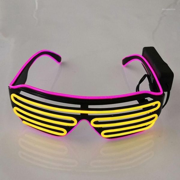 

luminous led glasses el wire fashion neon led cold light glasses for dancing party bar meeting glow rave costume party1