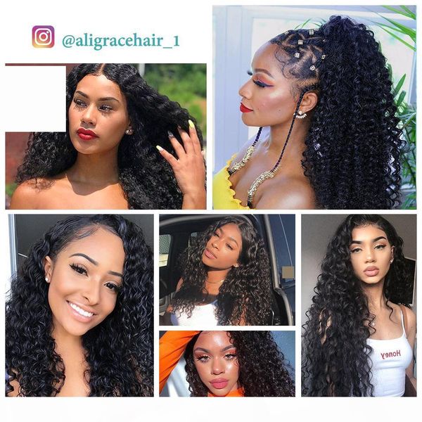 

hair malaysian curly human hair bundles with closure middle three part lace 3 bundles with closure remy hair, Black