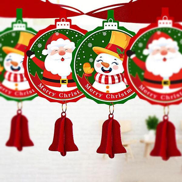 

santa claus felt garland merry christmas banner ornaments christmas decorations for home 2020 gift navidad noel xmas tree decor wmtftr