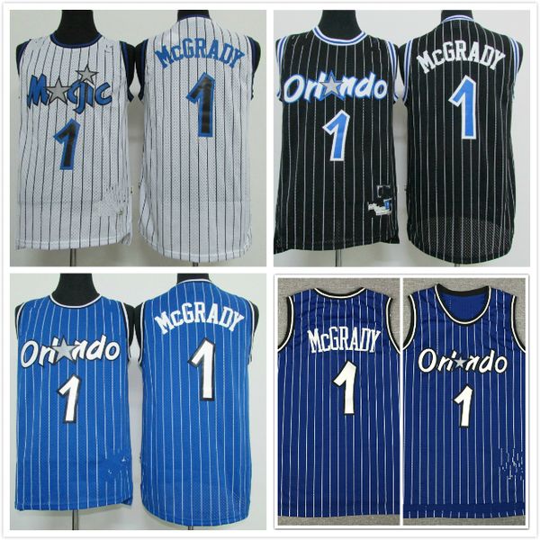 

мужчины 2020 баскетбольное tracy 1 magics рукавов mcgrady джерси, Black;red