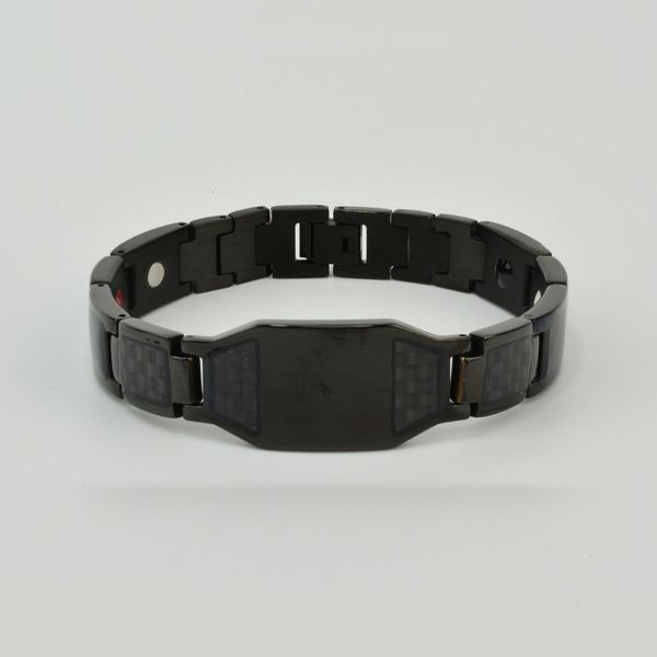 

titanium steel domineering double trapezoidal carbon fiber bracelet, Silver