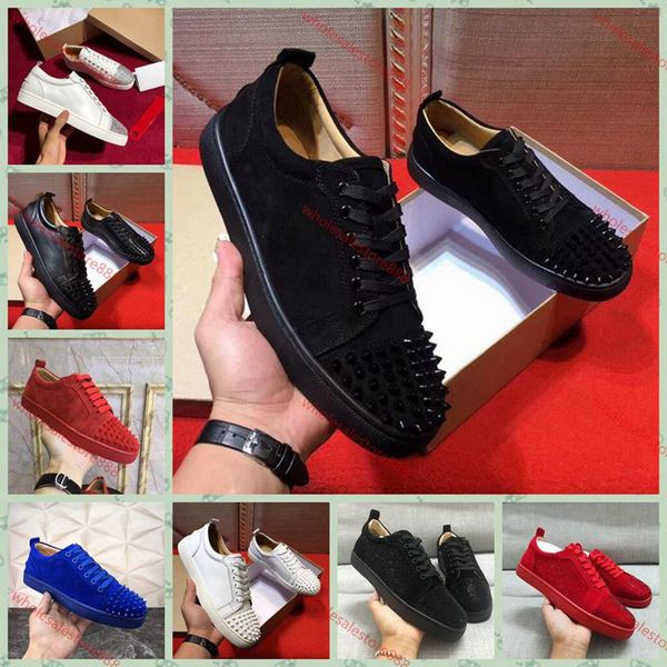 

new progettist sneakers black low cut spikes flats shoes famous red bottom for men and women leather sneakers party fashion progettiste, Black;red