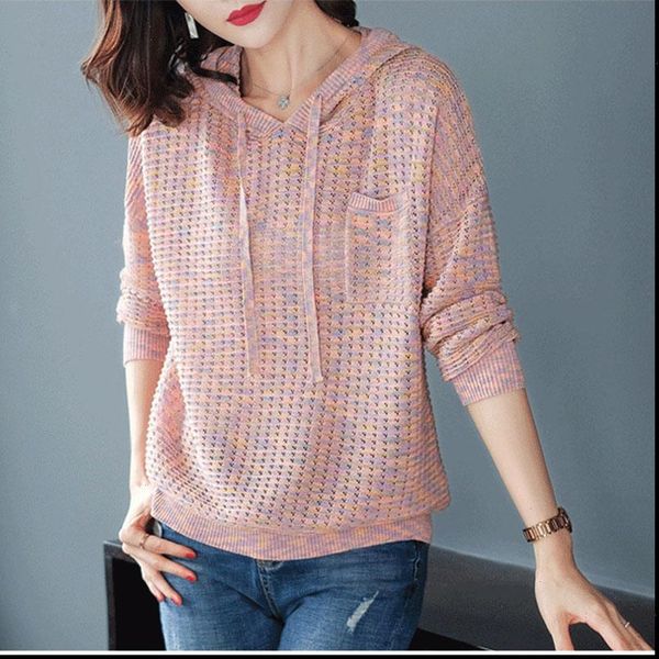 

hooded 2021 autumn pullover sweater long sleeve casual hollow out fall sweaters long sleeve student pull jumper with hood, White;black