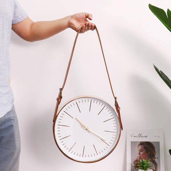 

klok nordic silent wall clock creative simple modern design wall clock living room bedroom quartz clocks zegar home decor 50wc