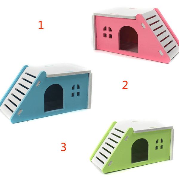 

diy small pet hamster house hamster italic houses bed cage nest hedgehog guinea pig castle toy blue pink green