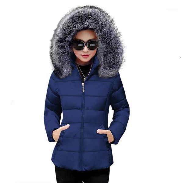 

new winter coat women with detachable hat faux fur collar zippers pockets padded ladies cotton coat winter jacket womens parkas1, Black