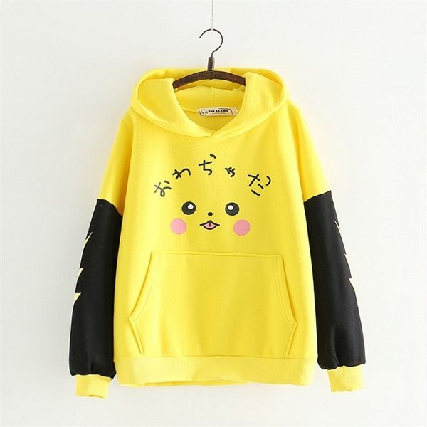 

autumn and winter picacho's printed hoodies sweatshirts women y1109, Black
