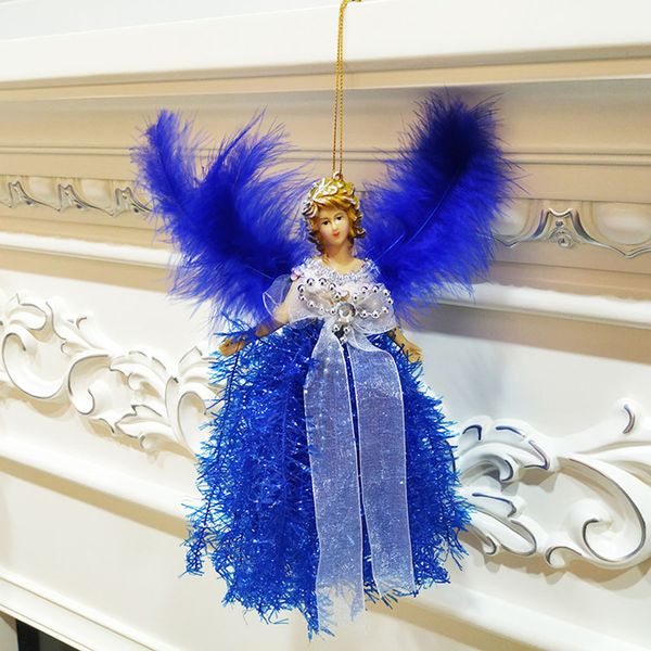 

2020 navidad plush sitting angel elk pendant xmas tree decor santa claus hanging ornaments christmas decorations for home #3