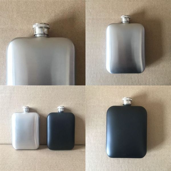 

6oz square flagon stainless steel outdoors hip flask portable electroplate eco friendly wine pot with black silver color 16 5kc j1