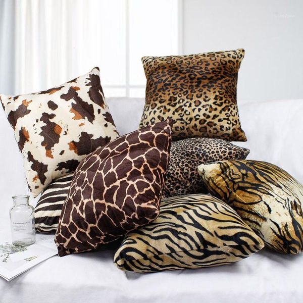 

short plush leopard pillow case amazon pillow case popular print cushion ht-pvpc -- a