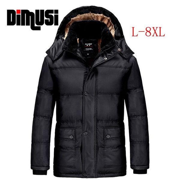 

2020 new men winter jacket big size 5xl 6xl 7xl 8xlcasual slim cotton warm with hooded parkas casaco masculino,ya450, Black
