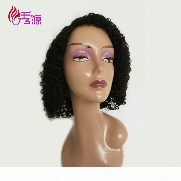 

short bob jerry curly remy lace front wigs for black women natural color short jerry curly 100 unprocessed virgin human hair wigs, Black;brown