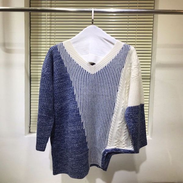 

2021 designer new asymmetrical women's sweater winter cut-off mesh jumpers 1ped, White;black