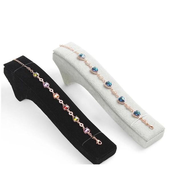 

grade velvet necklace holder bracelet display stand jewelry stores jewelry organizer storage props black/grey/rose m5e7d wcpfm, Slivery;golden