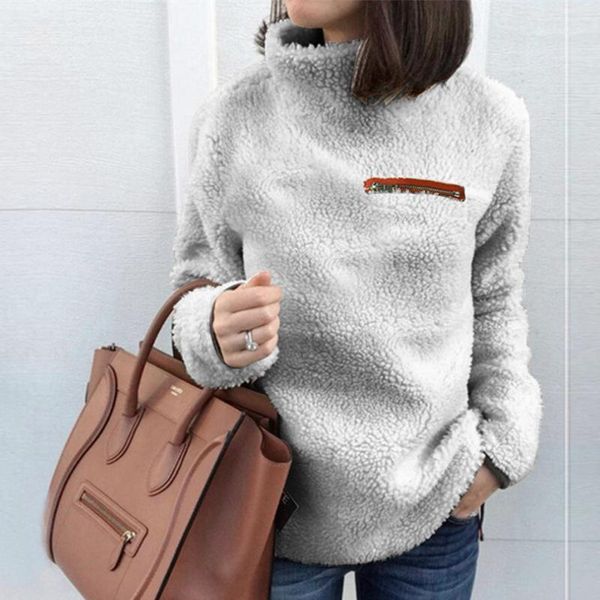 

fleece hoodie sweatshirts for women autumn turtleneck long sleeve pullover coats female plush warm tunic clothing plus size 5xl1, Black