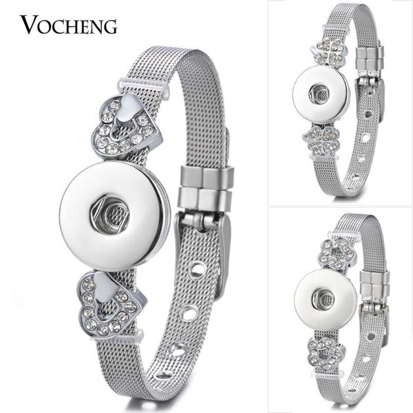 

charm bracelets stainless steel ginger snap with 5 styles vocheng jewelry nn-620, Golden;silver