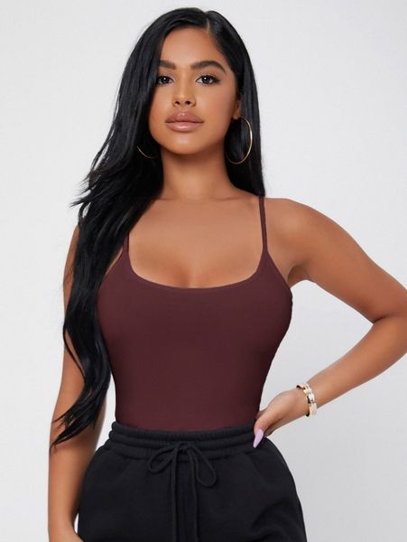 

petite solid slim cami x0ob#, White