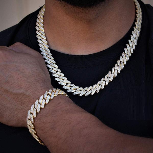 

12mm 15mm 19mm iced out bling cuban chain necklace 5a cubic zirconia cz hip hop jewelry for men boy 0927, Silver