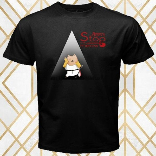 

dont stop me мяу смешные cat freddy mercury мужчины черная футболка размер s - 3xl пользовательские шелкографической tee shirt спорта толсто