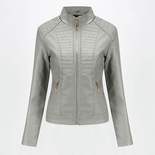 

plutonium 2021 new women's spring and autumn leather jacket of the uzvu, Black