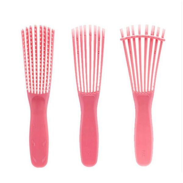 

mint green/pink hair brush scalp massage comb women detangle hairbrush comb health care reduce fat jllnpn, Silver
