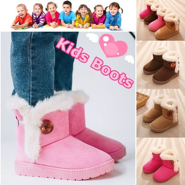 

2019 warm kids snow boots for children new toddler winter princess child shoes non-slip flat round toe girls baby lovely boots c1002, Black;grey