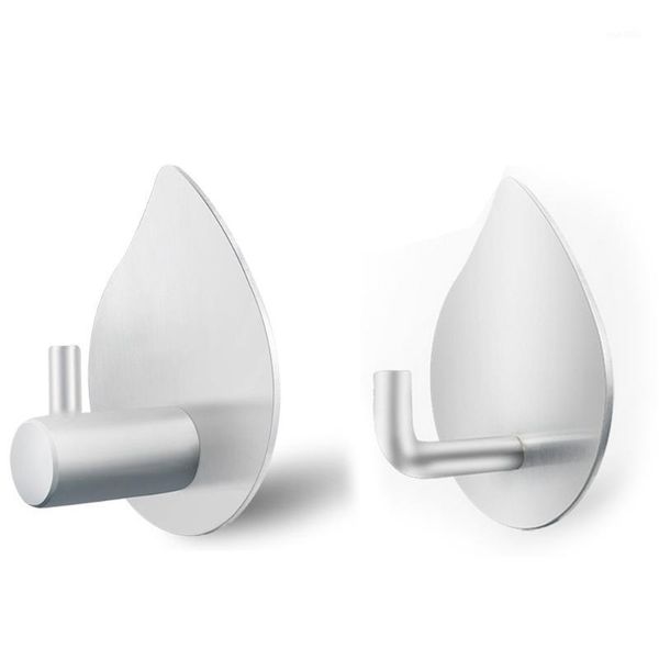 

2pcs self adhesive hook stainless steel wall door back hooks bathroom wall hanging towel hooks bathroom kitchen hanger1