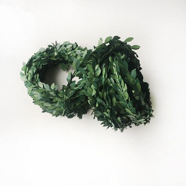 

7.5m garland green leaf artificial iron wire flower vine rattan for wedding party & car diy wedding decoration1