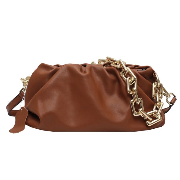 

women genuine leather dumpling hobo handbag sladies bag casual shoulder chain bags ladies crossbody bags messenger 2020
