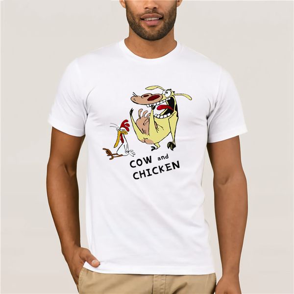 

men's casual fashion round neck cool cow and chicken design men's men printing short sleeve trend hoodie designers t shirts sweats