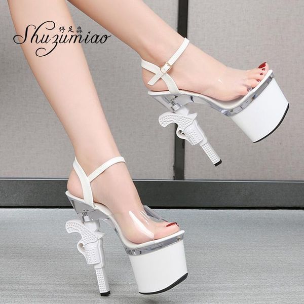 

high heel women shoes clear heels for women sandalia transparent shoes summer new 2021 strip pole dance large size 43, Black
