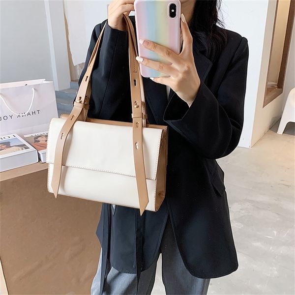 

fashion women shoulder bags designer chic strap handbags luxury pu leather messenger bag lady large capacity tote big flap purse