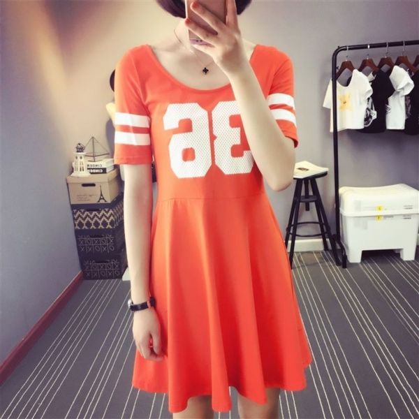 

women's high waist slim printed classic short sleeve red digital sports dress, Black;gray