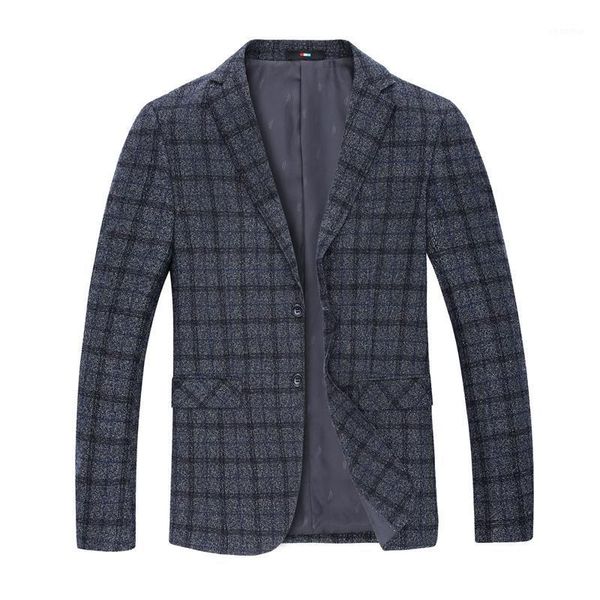 

men blazers autumn long sleeve plaid blazer for men suit jacket male leisure coat business informal terno masculino1, White;black