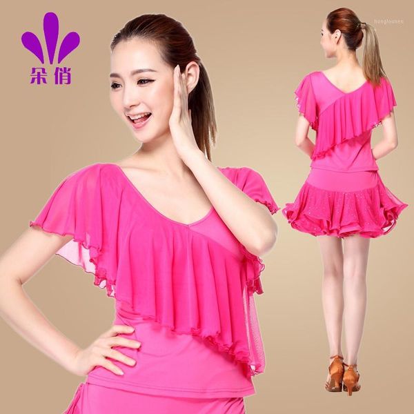 

lady short sleeved dance shirt plus size women square dance shirt short sleeve female latin clothing promotion b-43441, Black;red