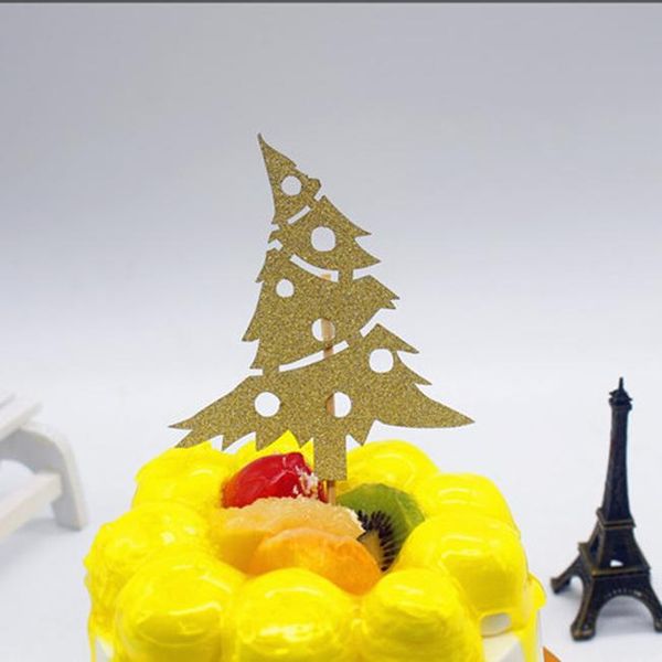 

1шт рождественской елки торт флаги merry christmas cake flag топпер несколько цветы для xmas party new years торта выпечки украшение bbydhi