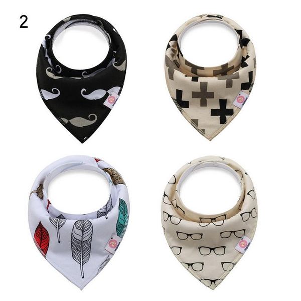 

dhl 50pack 4pcs/pack fashion newborn baby bibs waterproof kids girls and boys cotton children feeding accessories, Slivery;white