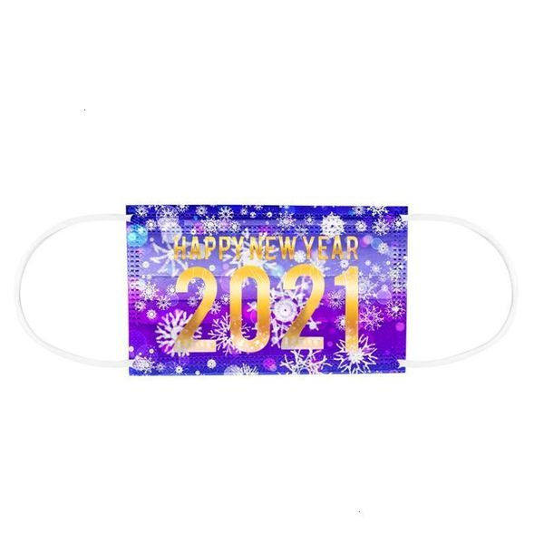 

2021 happy new year celebration colorful printed adults disposable facemask dustproof and breathable protective designer mou i74cf