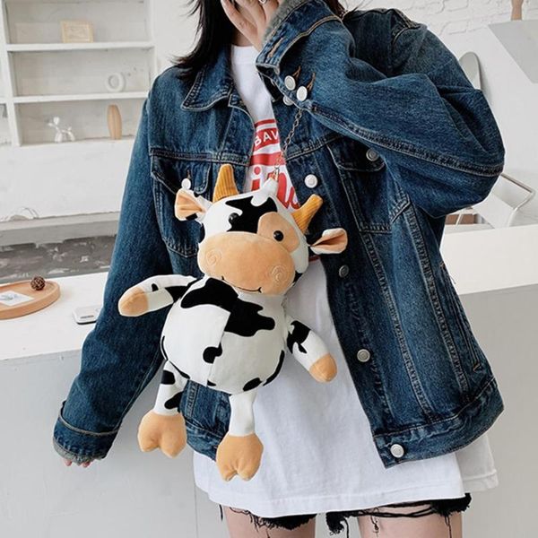 

shoulder bag cartoon toy bag cow doll plush doll cute girl mobile phone cute cow phone purse for kids
