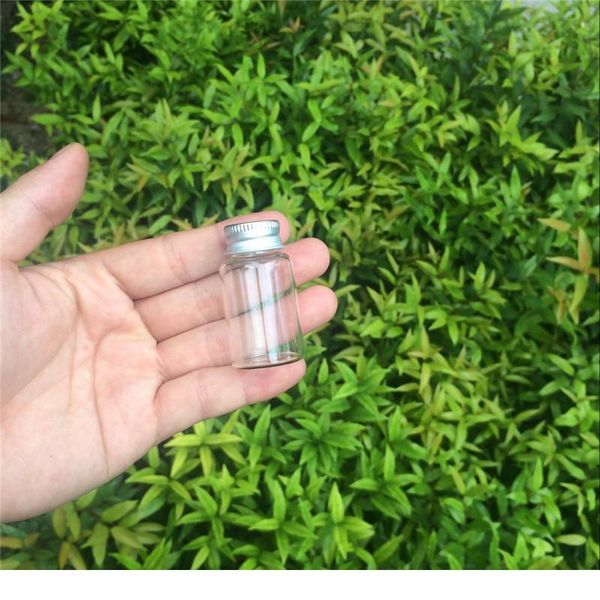

27*50*14mm 15ml mini glass bottles with metal screw cap empty small wishing bottle glass vials jars bbymax